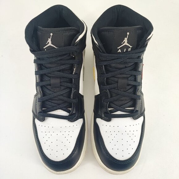 Nike Youth Air Jordan Retro 1 Mid  Multi-color Leather Sneaker Size 7Y - Picture 4 of 8